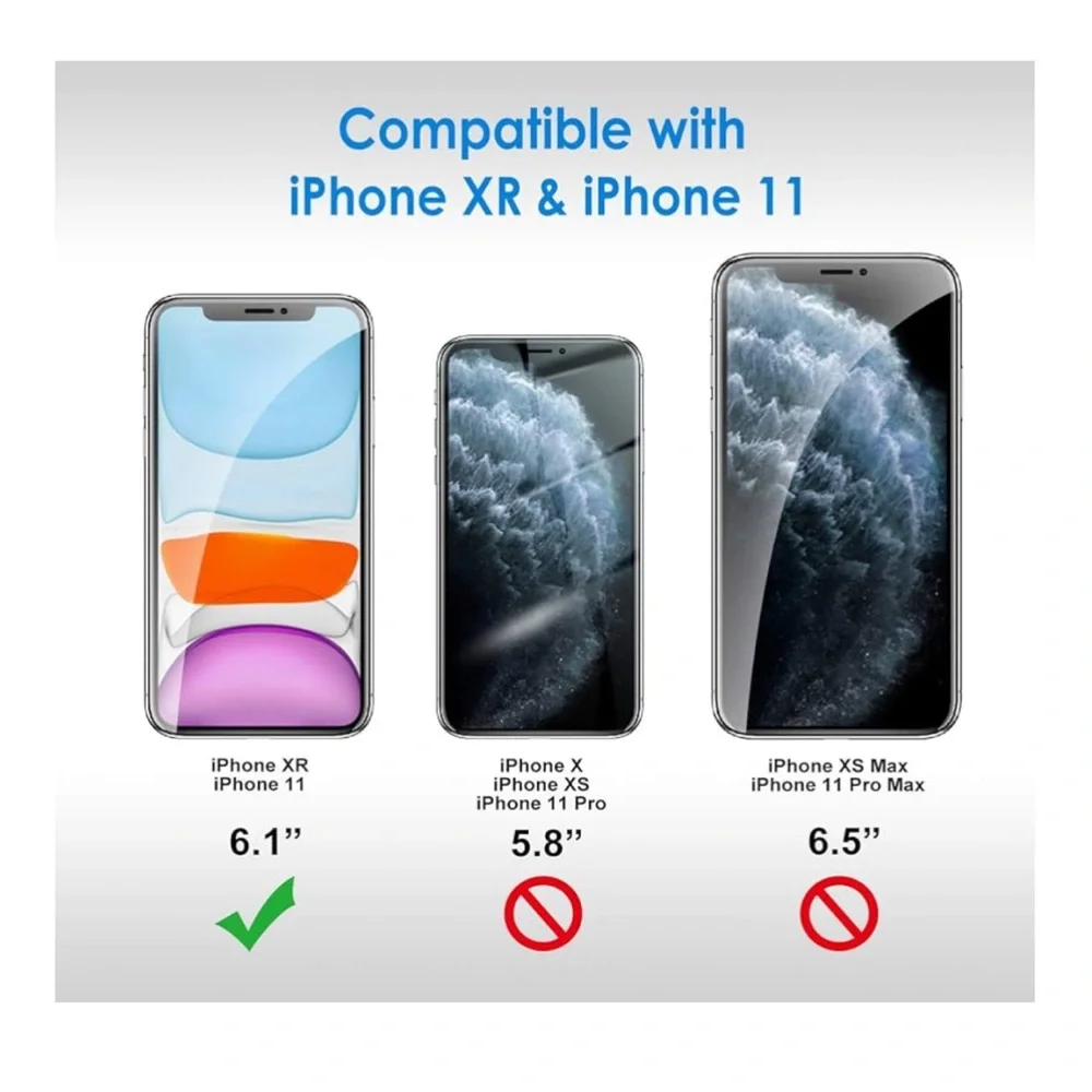NIB JETech Tempered Glass Screen Protector for iPhone 11/XR, 2-pack